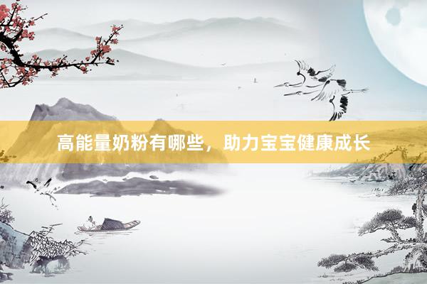 高能量奶粉有哪些，助力宝宝健康成长