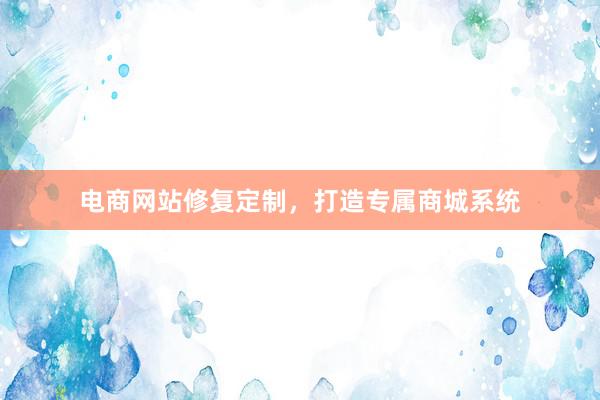 电商网站修复定制，打造专属商城系统