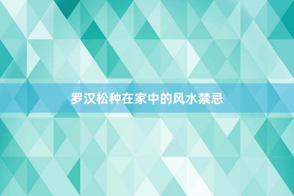 罗汉松种在家中的风水禁忌