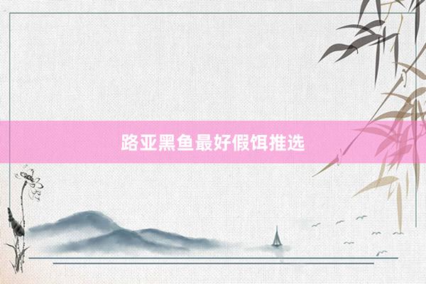路亚黑鱼最好假饵推选